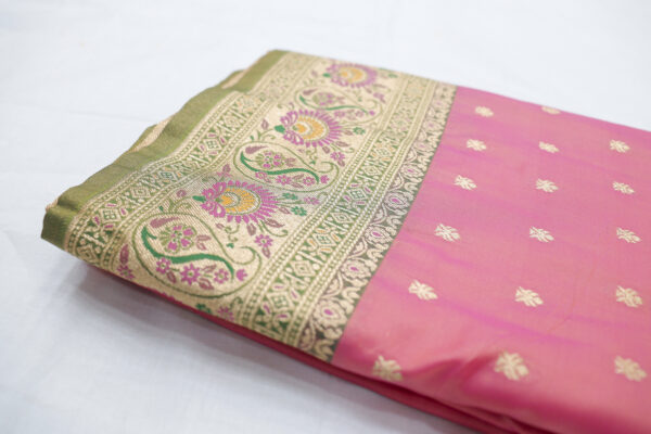 Elegant Banarasi Silk Saree in Peach Pink – Graceful Fancy Saree - Image 3