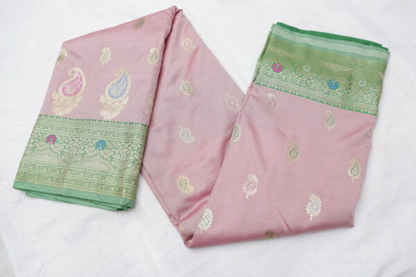 Elegant Banarasi Silk Saree in Peach Pink – Graceful Fancy Saree - Image 5