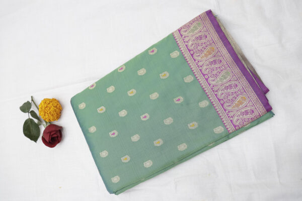 Graceful Banarasi Silk Saree in Pink & Green – Elegant Fancy Saree - Image 3