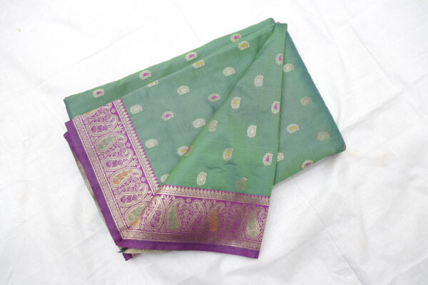 Graceful Banarasi Silk Saree in Pink & Green – Elegant Fancy Saree - Image 5