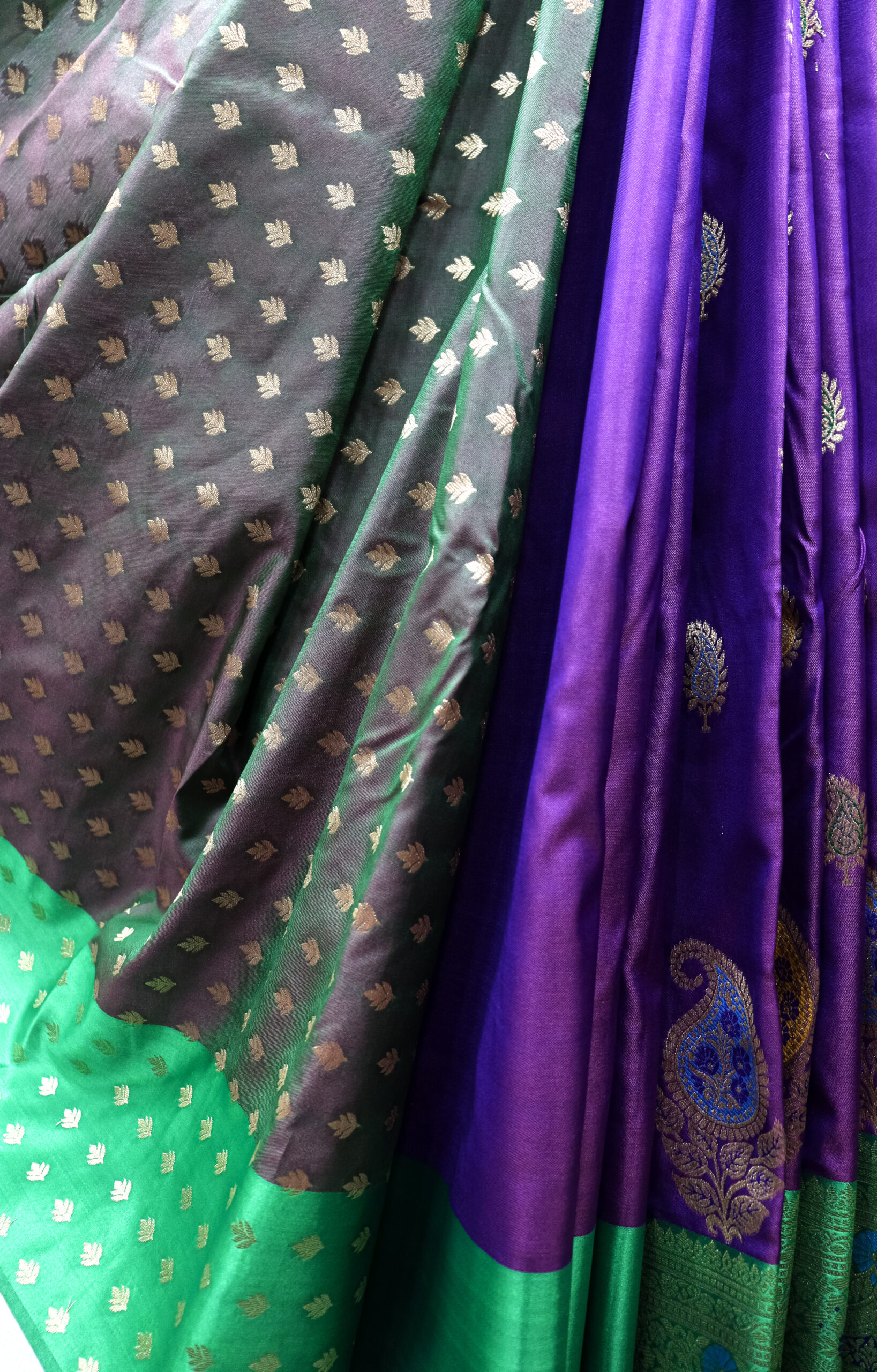 Regal Silk Saree in Purple & Green – Elegant Fancy Saree - Image 2