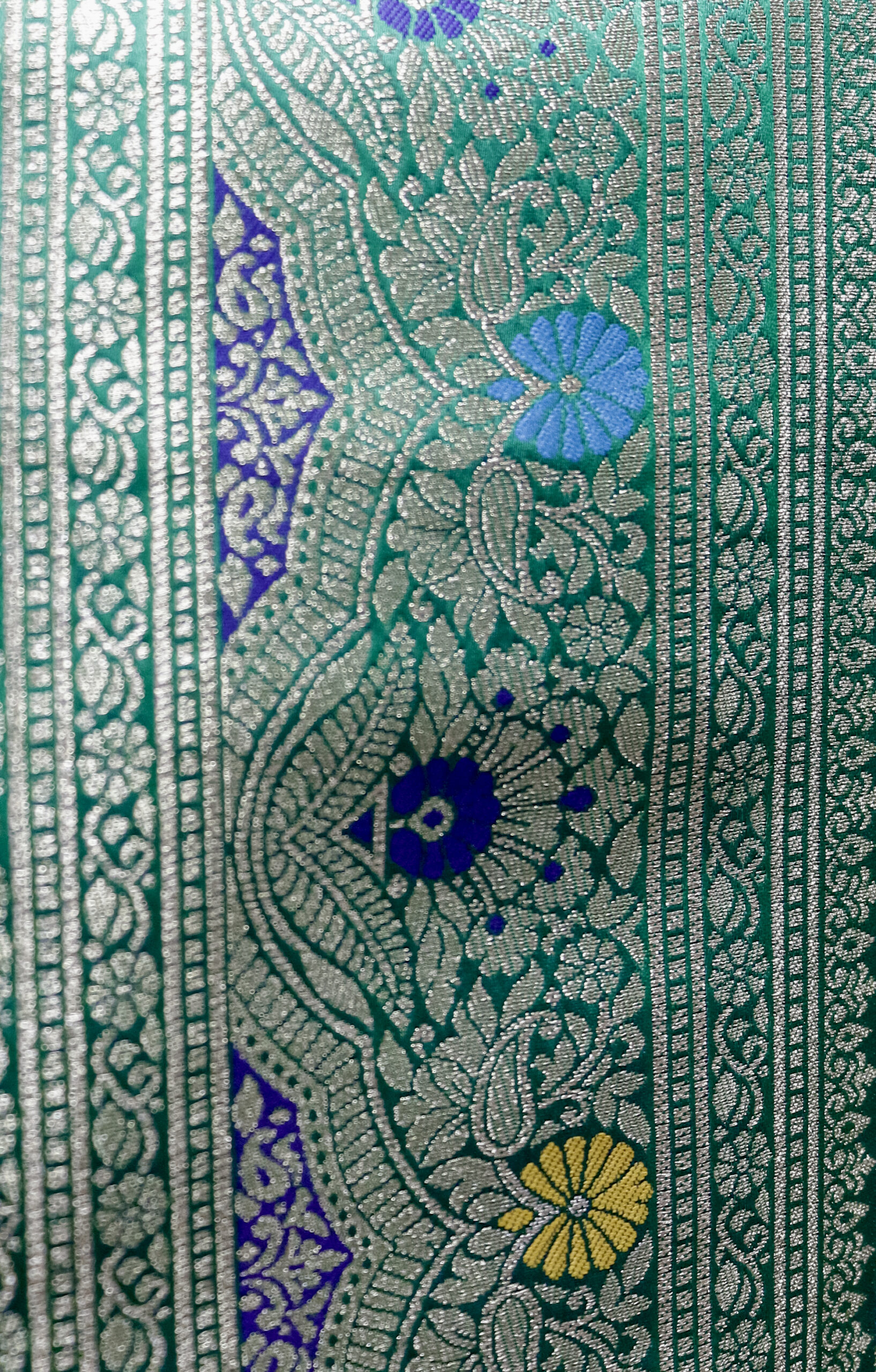 Regal Silk Saree in Purple & Green – Elegant Fancy Saree - Image 3