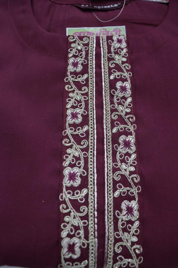 Elegant Maroon Cotton Kurta Set – A Blend of Simplicity & Grace - Image 4