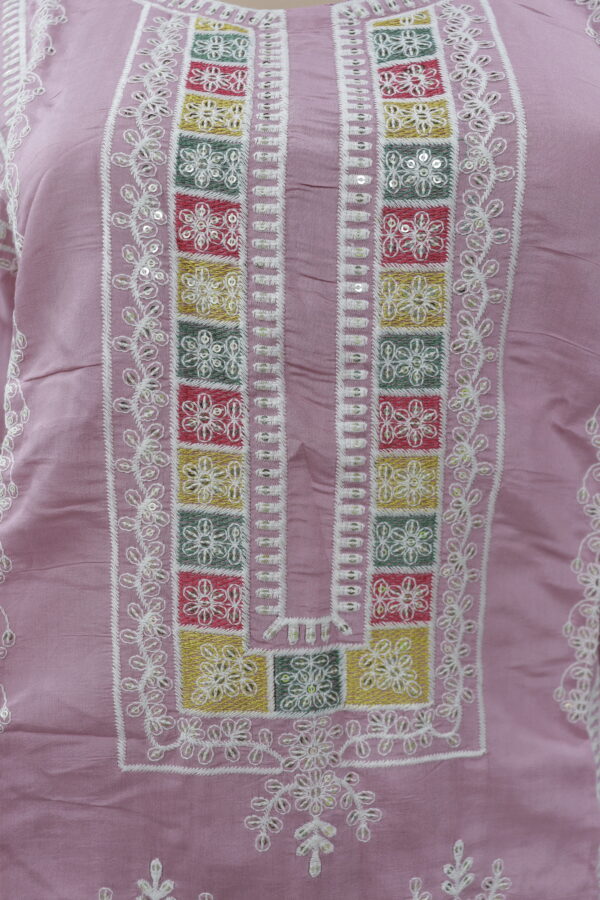 Elegant Chikankari Cotton Kurti Set – Traditional Ethnic Wear - Image 4