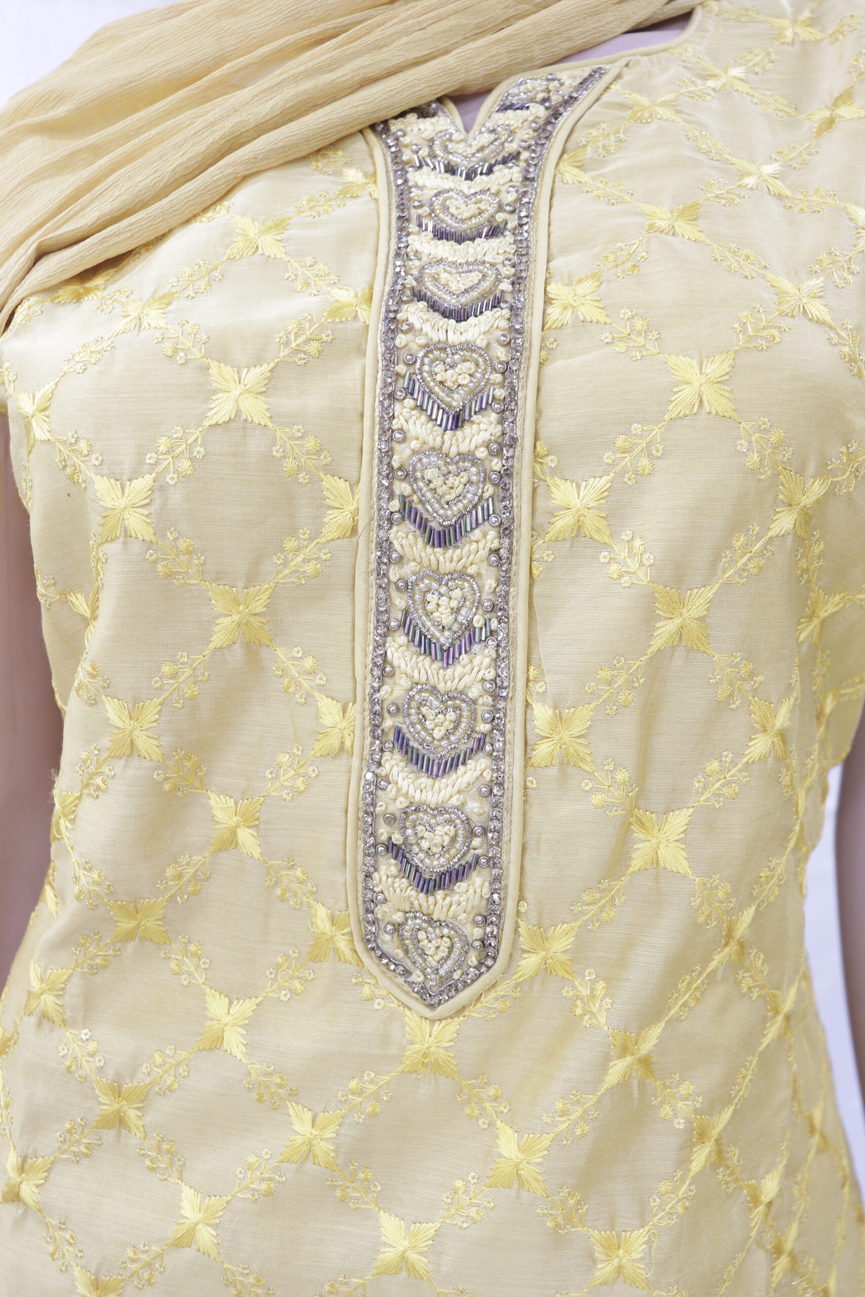 Radiant Mustard Yellow Embroidered Cotton Kurti Set β A Touch of Tradition - Image 3