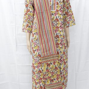 Vibrant Floral Printed Cotton Salwar Suit – Perfect Blend of Comfort & Style