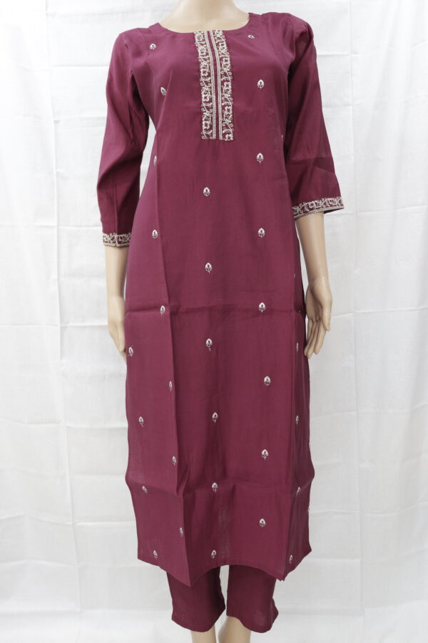 Elegant Maroon Cotton Kurta Set – A Blend of Simplicity & Grace
