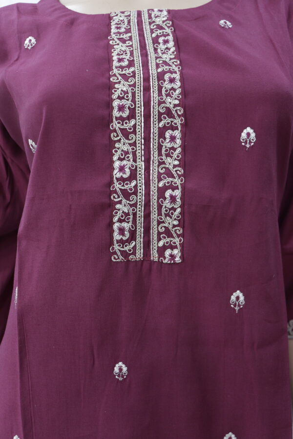 Elegant Maroon Cotton Kurta Set – A Blend of Simplicity & Grace - Image 5