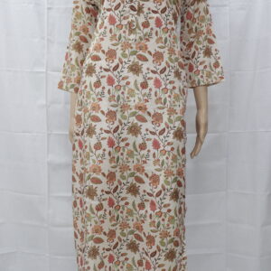 Elegant Beige & Floral Cotton Kurta Set – A Blend of Tradition & Comfort