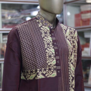 Men’s Designer Maroon Printed Kurta – Stylish Ethnic Wear for Festive & Wedding Occasions