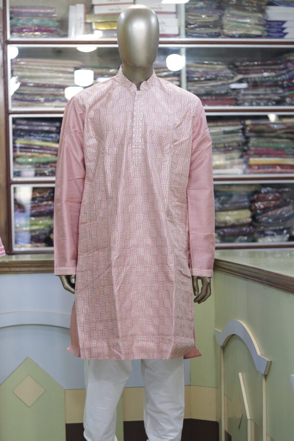 Men’s Light Pink Cotton Kurta – Elegant Traditional Wear
