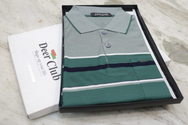 Men’s Striped Polo Shirt – Premium Cotton, Stylish & Comfortable Casual Wear - Image 2