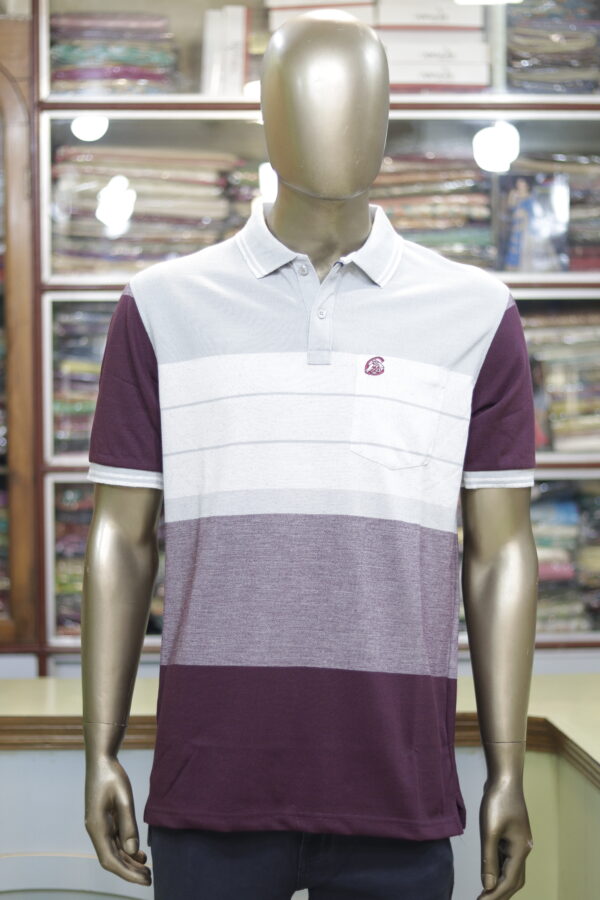 Men’s Gradient Striped Polo Shirt – Stylish & Comfortable - Image 2