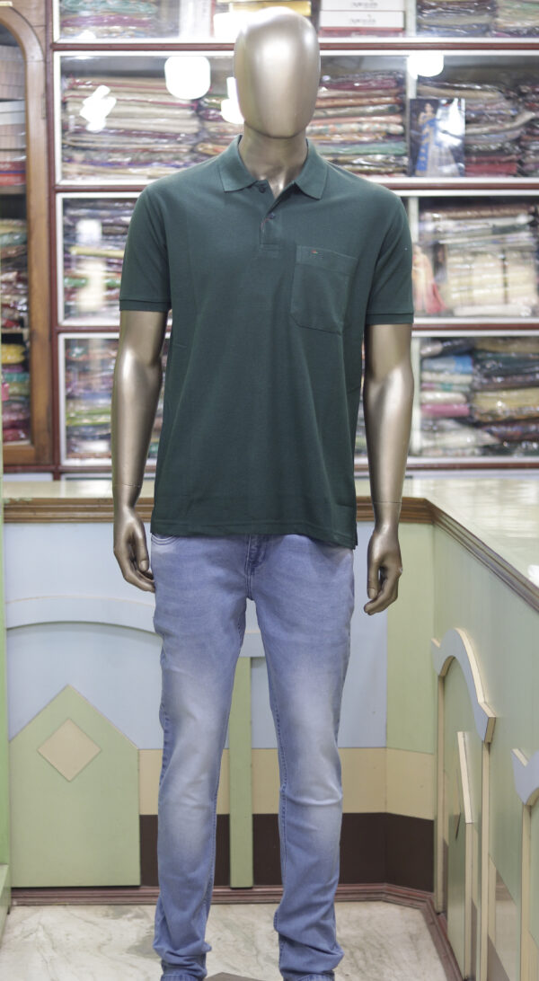 Classic Dark Green Polo Shirt for Men – Premium Casual Wear - Image 2