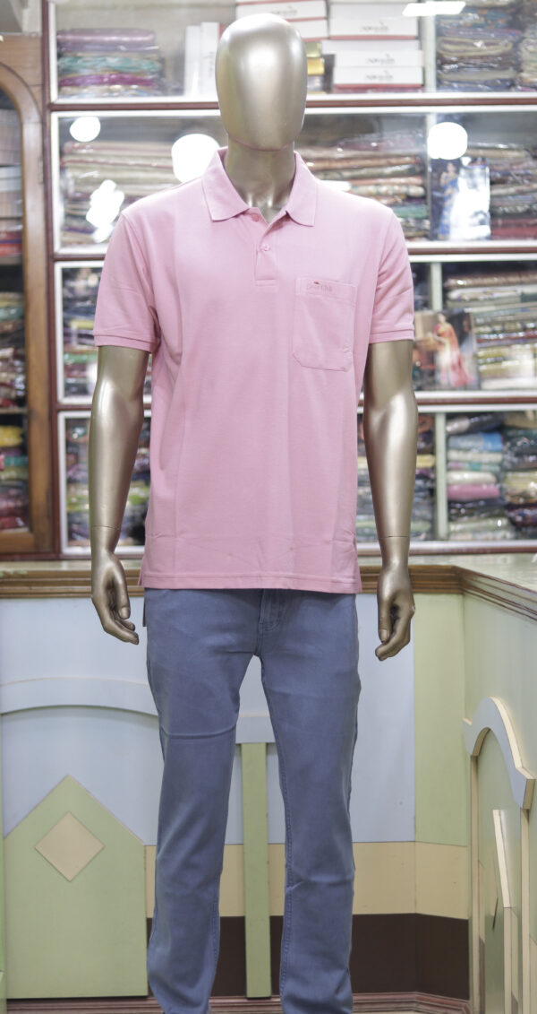 Men’s Classic Pink Polo Shirt – Soft Cotton Fabric, Stylish & Comfortable Casual Wear - Image 3