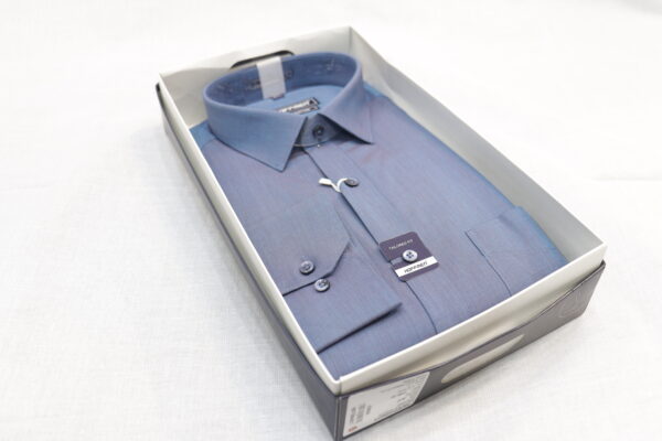 Men's Tailored Fit Dress Shirt - Blue - Image 4