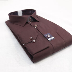 Men's Tailored Fit Dress Shirt - Maroon