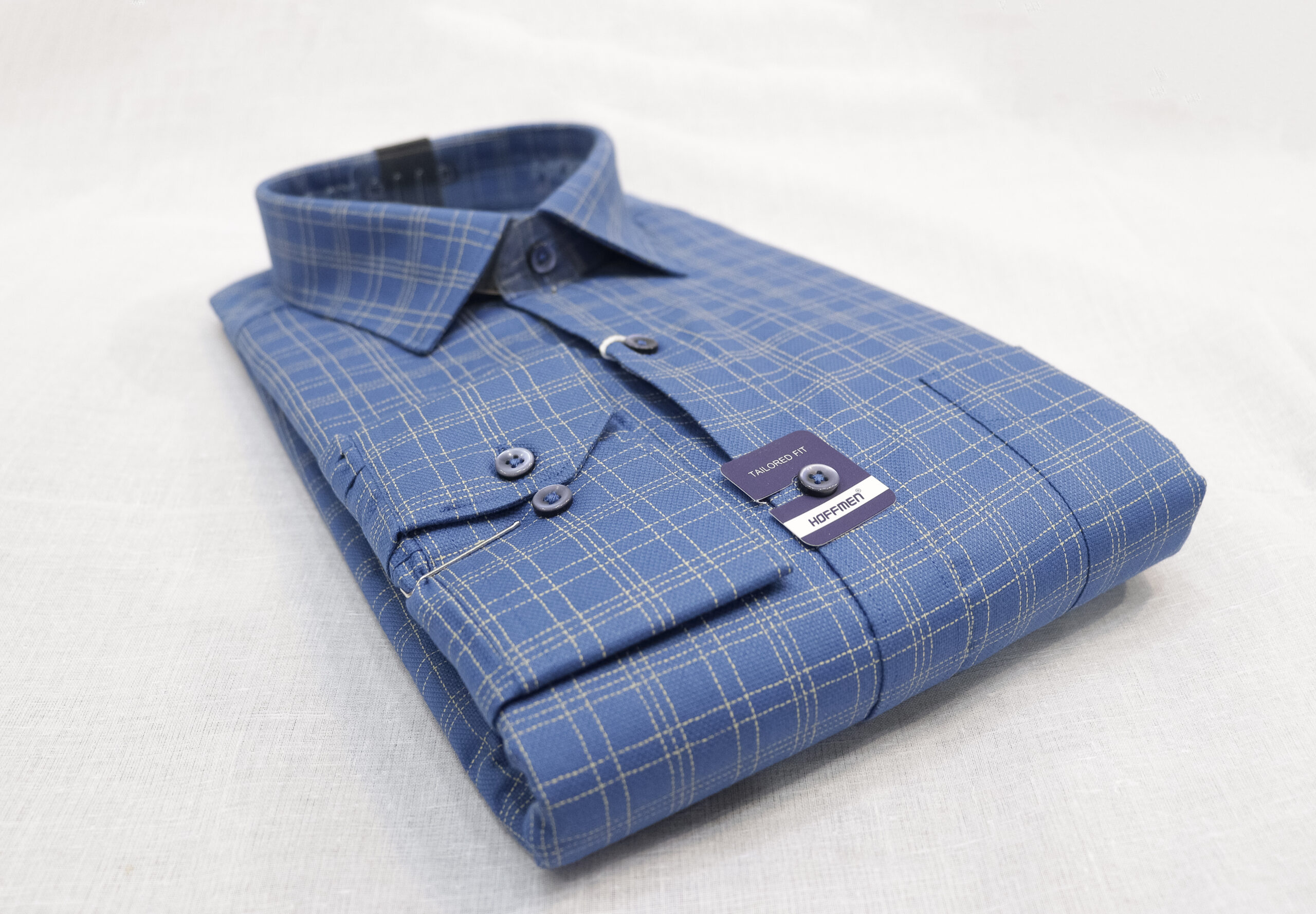Men's Blue Checkered Formal Shirt – Classic & Elegant