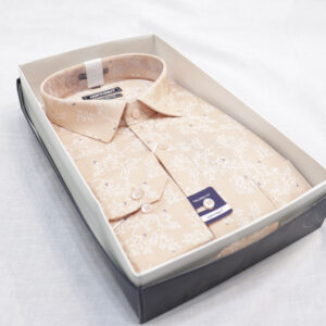 Men's Peach Floral Printed Casual Shirt – Elegant, Stylish & Comfortable