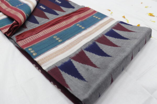 Grey Handwoven Cotton Saree - Image 4