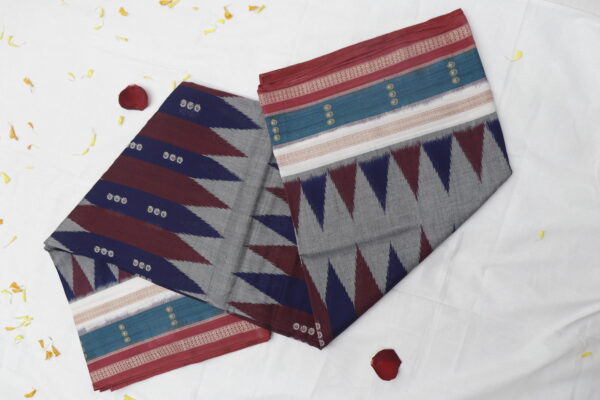 Grey Handwoven Cotton Saree - Image 6