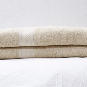Luxury Cotton Bath Towels - Ultra-Soft, Absorbent, and Quick Drying - Set of 2 (Beige)