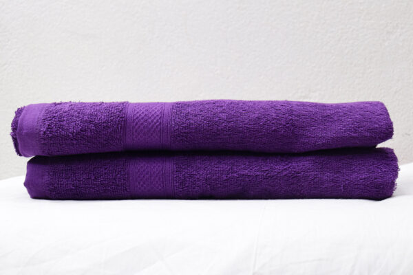 Luxury Cotton Bath Towels - Ultra-Soft, Absorbent, and Durable - Set of 2 (Purple)